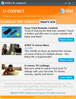 AT&T U-connect widget screenshot